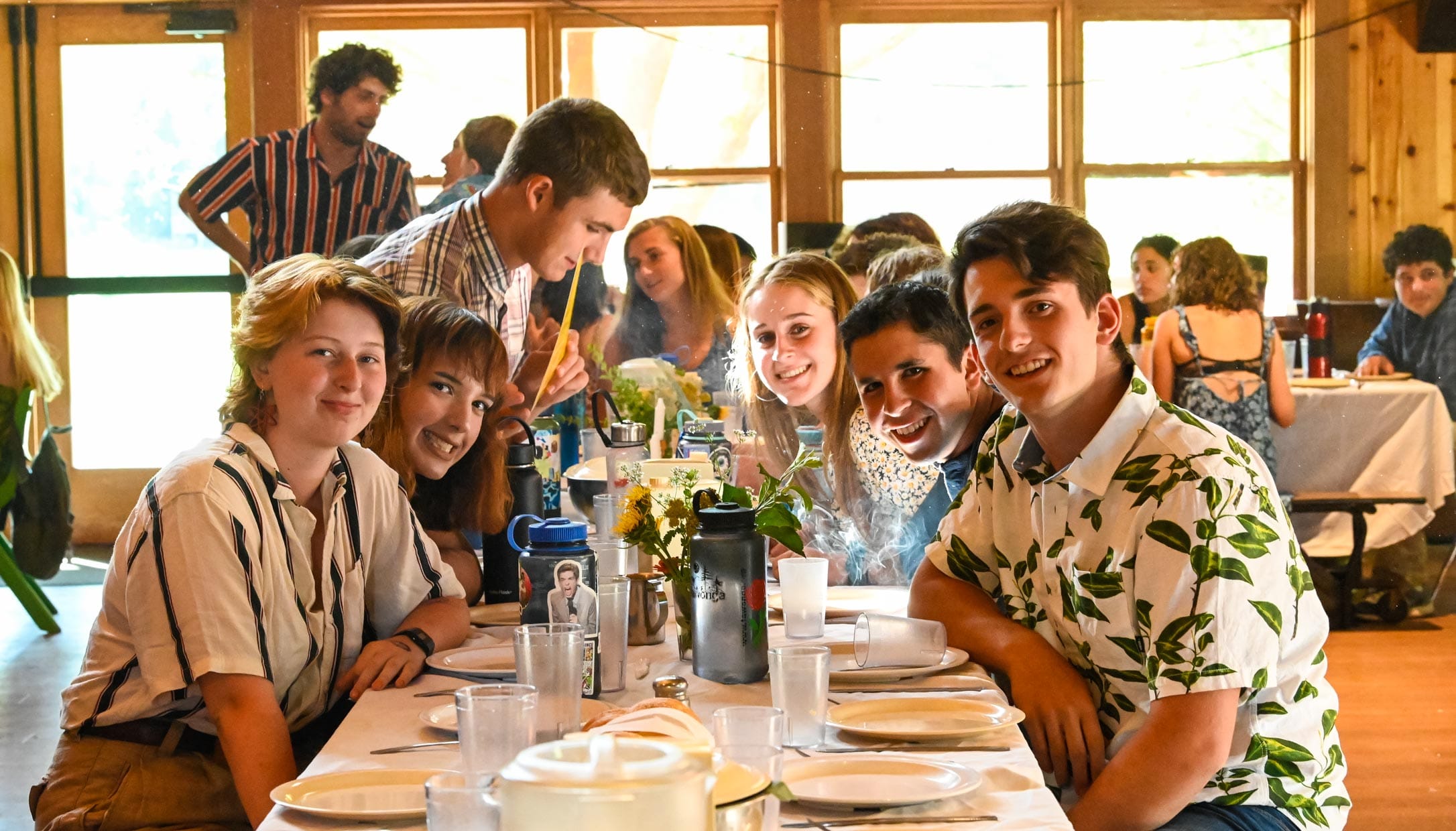 Jewish campers in dining hall