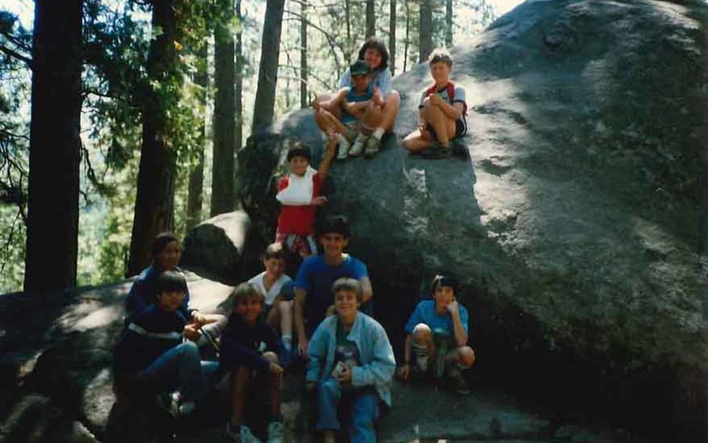 Eleanor Coffman and friends on a rock