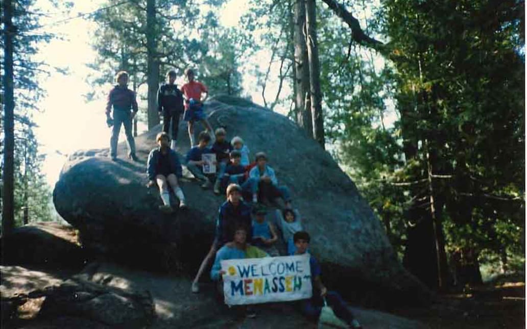 Eleanor Coffman and friends on a rock