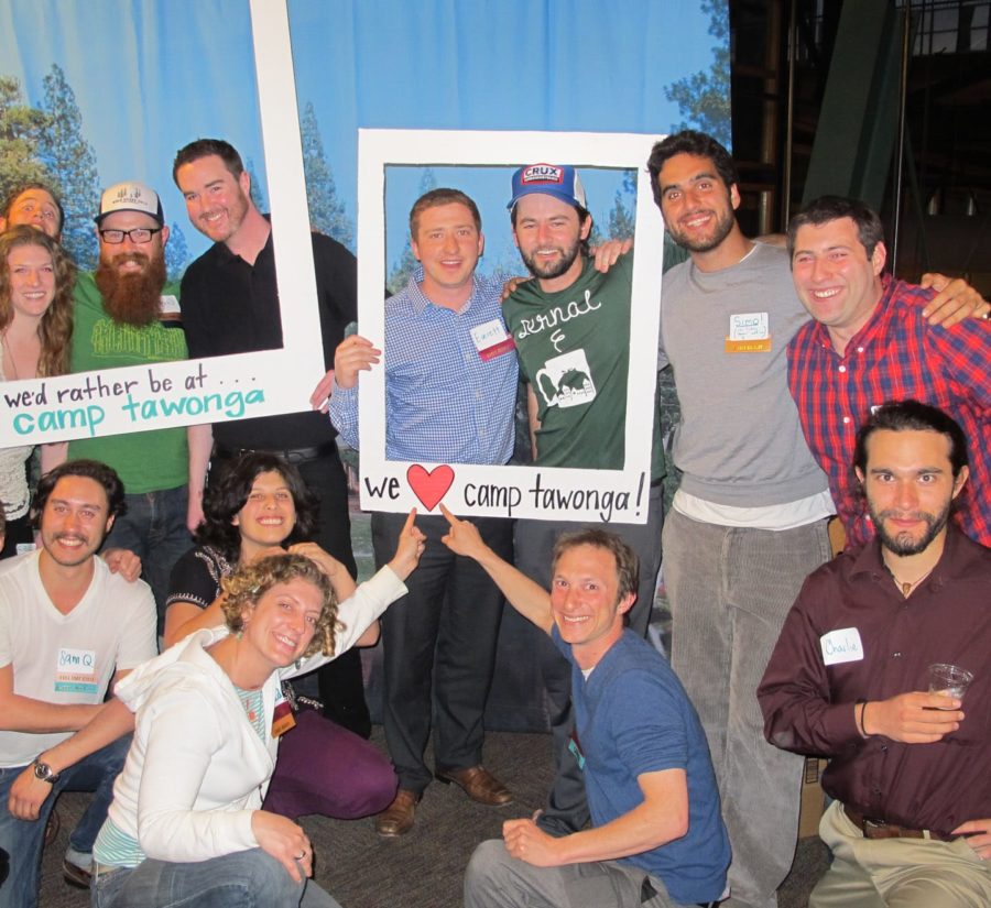 Alumni holding instagram signs