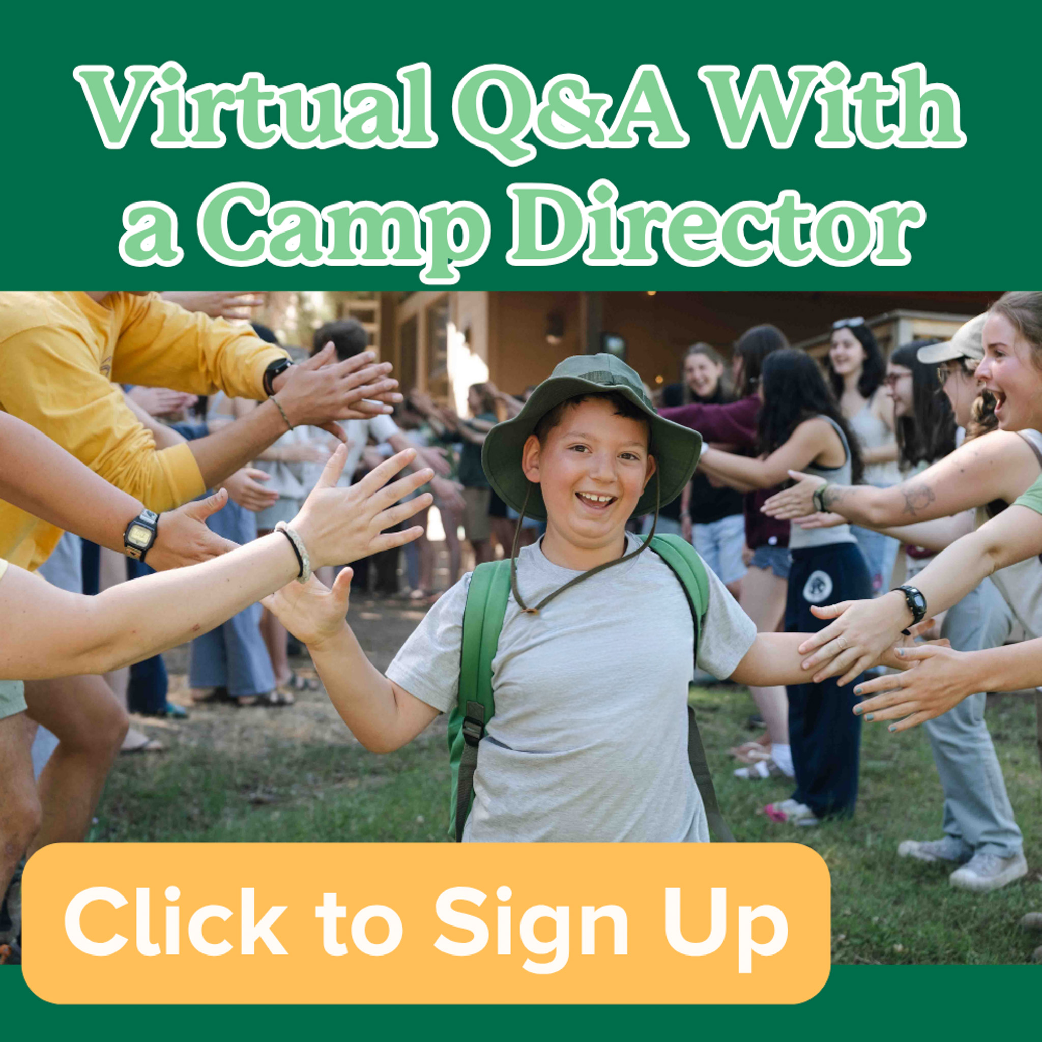 virtual q&a with a camp director graphic.