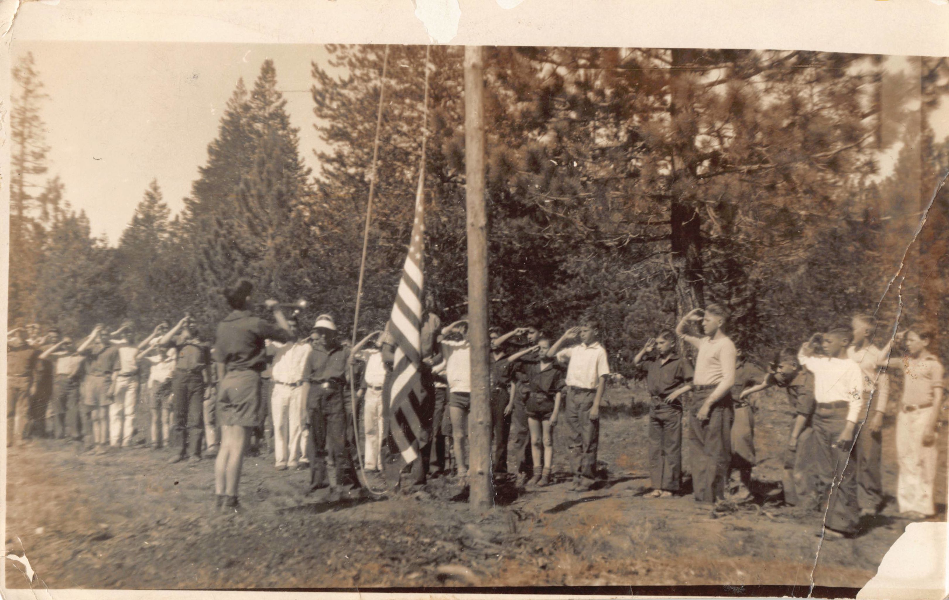 Lowering the flag photo